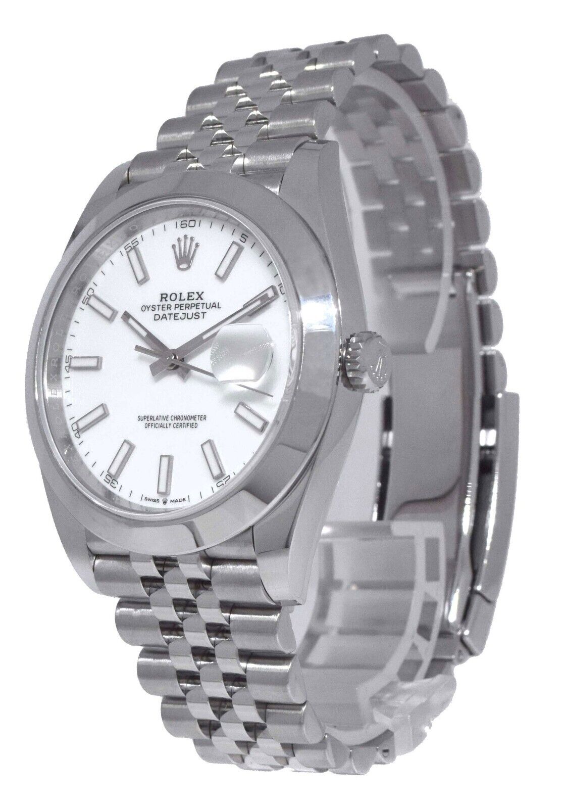 NOS Rolex Datejust 41 Steel White Dial Jubilee Bracelet Watch B/P '23 126300