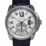Cartier Calibre Steel Silver Dial w/ Black Date Mens 42mm Automatic Watch 3299