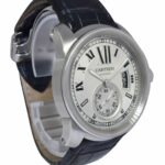 Cartier Calibre Steel Silver Dial w/ Black Date Mens 42mm Automatic Watch 3299