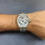 Cartier Roadster GMT XL Steel Silver Dial & Diamond Bezel Automatic Watch 2722