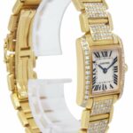 Cartier Tank Francaise Small 18k Yellow Gold 6.00 Ct Diamond Ladies Watch 1820