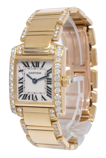 Cartier Tank Francaise Small 18k Yellow Gold Diamond Ladies Watch 1820
