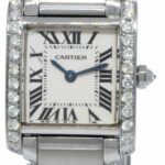 Cartier Tank Francaise Small Steel Diamond Bezel Ladies Quartz 20mm Watch 2384