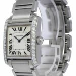 Cartier Tank Francaise Steel Diamond Bezel Silver Dial Ladies Midsize Watch 2301