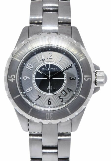 Chanel J12 Ladies 33mm Ceramic Chromatic Titanium Watch Box/Papers H2978