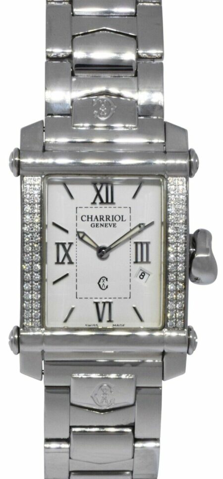 Charriol Colvmbvs Steel Diamond Bezel Ladies 25mm Quartz Watch CCSTRH