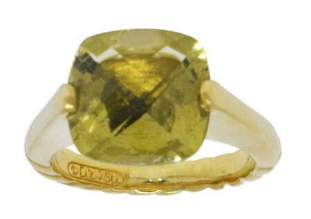 David Yurman Lemon Quartz 18k Yellow Gold Ladies Ring Size 6