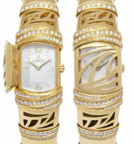 Ebel Shanta 18k Yellow Gold MOP Diamond Ladies Quartz Watch 8057829-12