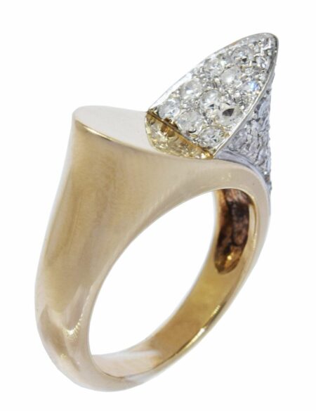 Ladies 1.00 CT Pave Diamond Ring 14k Gold Size: 5.25