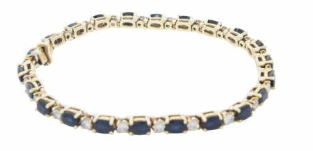 Ladies 14k Bracelet 1.40 CT Diamond 6.00 CT Sapphire