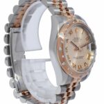 Rolex Datejust 18k Rose Gold/Steel Diamond Bezel Pink 31mm Watch +Card 178341