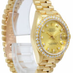 Rolex Datejust President 18k Yellow Gold Diamond Ladies 26mm Watch R 69178