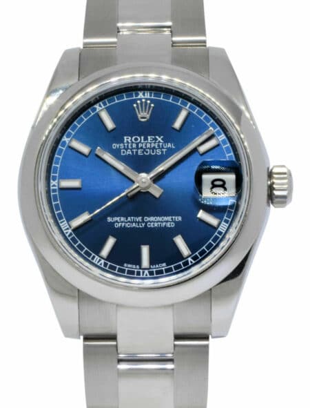 Rolex Datejust Steel Blue Dial Ladies 31mm Watch Box/Papers '15 178240