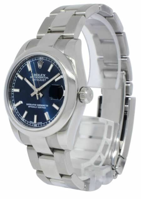 Rolex Datejust Steel Blue Dial Ladies 31mm Watch Box/Papers '15 178240