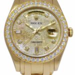 Rolex Masterpiece 18k Yellow Gold Champagne Jubilee Diamond 39mm Watch B/P 18948