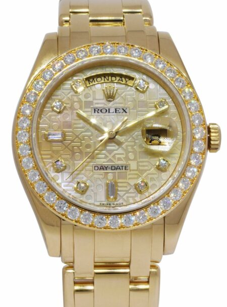 Rolex Masterpiece 18k Yellow Gold Champagne Jubilee Diamond 39mm Watch B/P 18948
