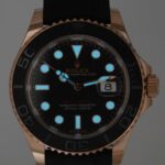 Rolex Yacht-Master 40 18k Rose Gold Oysterflex Black Dial Mens Watch 126655