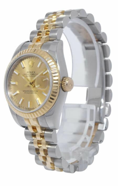 Rolex Datejust 18k Yellow Gold/Steel Champagne Dial Ladies 26mm Watch F 179173