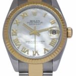 Rolex Datejust 18k Yellow Gold/Steel MOP Roman Dial Ladies 31mm Watch Z 178273