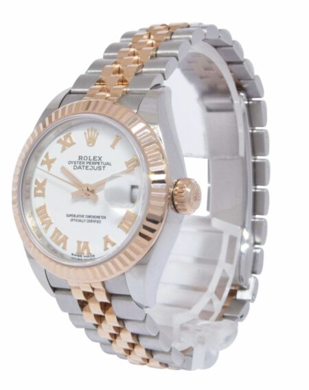 Rolex Datejust 28 Rose Gold/Steel White Roman Dial Ladies Watch +Card '21 279171