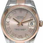 Rolex Datejust 31 18k Rose Gold/Steel Ladies Watch Pink Roman Dial 178241