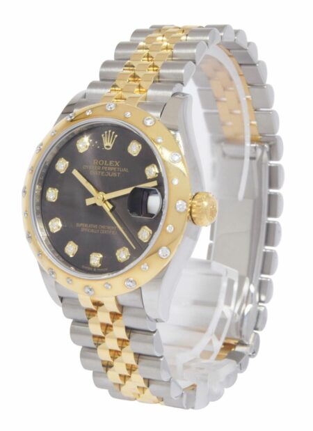 Rolex Datejust 31 18k Yellow Gold/Steel Dark Gray Diamond  Ladies Watch 278343