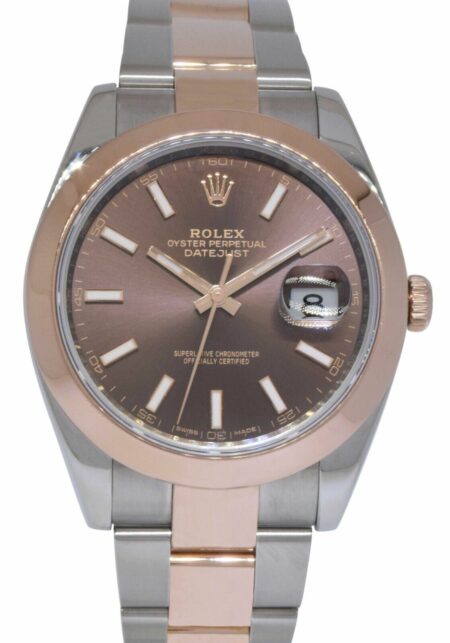 Rolex Datejust 41 18k Rose Gold/Steel Chocolate Dial Watch +Card '19 126301
