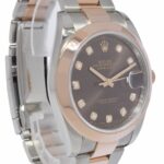 Rolex Datejust 41 18k Rose Gold/Steel Chocolate Diamond Dial Mens Watch 126301