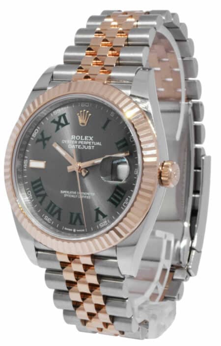 Rolex Datejust 41 18k Rose Gold/Steel Wimbledon Gray Dial Mens Watch 126331