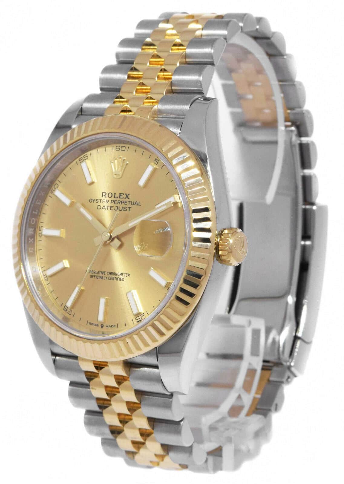 Rolex Datejust 41 18k Yellow Gold/Steel Champagne Dial Jubilee Watch 126333
