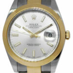 Rolex Datejust 41 18k Yellow Gold/Steel Silver Dial Mens Oyster Watch 126303