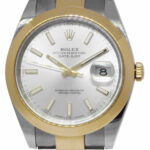 Rolex Datejust 41 18k Yellow Gold/Steel Silver Dial Mens Oyster Watch 126303