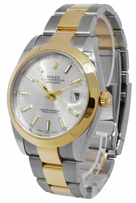 Rolex Datejust 41 18k Yellow Gold/Steel Silver Dial Mens Watch B/P '18 126303