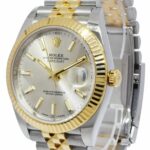 Rolex Datejust 41 18k Yellow Gold/Steel Silver Index Dial Jubilee Watch 126333