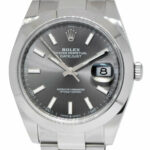 Rolex Datejust 41 SS Rhodium Index Dial Oyster Mens Watch B/P '20 126300