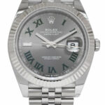 Rolex Datejust 41 Steel & 18k White Gold Wimbledon Dial Jubilee Watch 18+ 126334