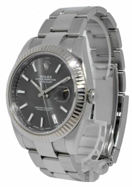 Rolex Datejust 41 Steel /18k White Gold Rhodium Dial Oyster Watch 126334