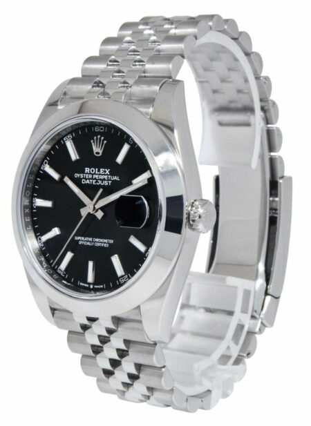 Rolex Datejust 41 Steel Black Dial Jubilee Bracelet Mens Watch '18+ 126300