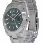 Rolex Datejust 41 Steel Mint Green Dial Mens Oyster Watch B/P '23 NEW 126300