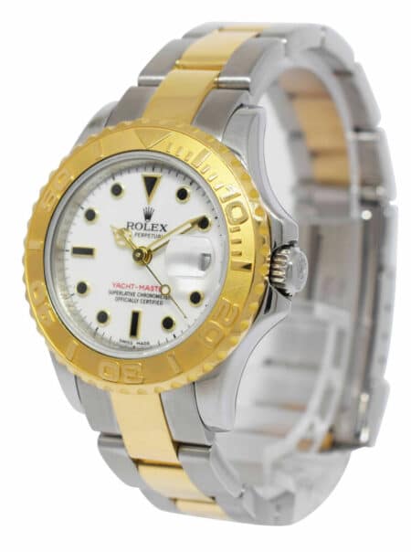 Rolex Yacht-Master 18k Yellow Gold/Steel White Dial Ladies 29mm Watch A 169623