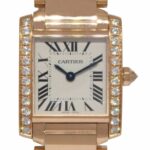 Cartier Tank Francaise Small 18k Rose Gold Diamond Watch B/P WJTA0022 4204