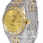 Rolex Datejust Oysterquartz 18k Yellow Gold/Steel Champagne 36mm Watch R 17013