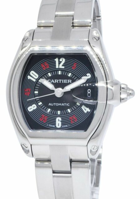 Cartier Roadster Steel Black Dial Mens Automatic Watch 2510 W62002V3