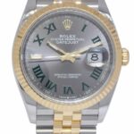 NOS Rolex Datejust 36 Yellow Gold/Steel Wimbledon Dial Mens Watch B/P '22 126233