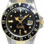Rolex GMT-Master Oyster 14k Gold/Steel Black Nipple Dial 40mm Watch '79 16753