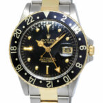 Rolex GMT-Master Oyster 14k Gold/Steel Black Nipple Dial 40mm Watch '79 16753