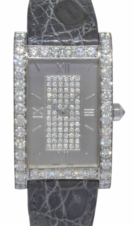 Graff G XXVIII 18k White Gold & Diamond Dial Bezel Ladies Quartz Watch