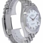 Rolex Datejust 41 Steel White Roman Dial Mens Jubilee Watch +Papers '20 126300