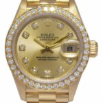 Rolex Datejust President 18k Yellow Gold Diamond Ladies 26mm Watch T 69138