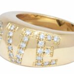 Chopard Happy Diamond 18k Yellow Gold Love Heart Dome Band Ring Size 6.5 82/2850